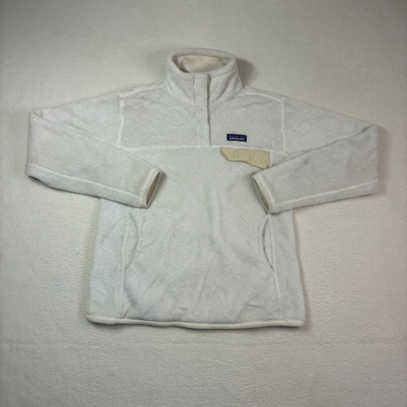 Patagonia Tops - Patagonia Snap T Fleece Pullover Womens Med Jacket White Polartec Quarter Button